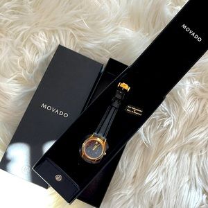 NIB! Movado Muesum Ladies’ Leather Strap Watch